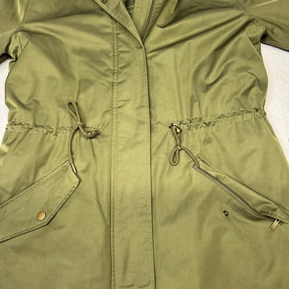 Banana Republic Women’s‎ Small Olive Quilted Hooded Parka Coat - Picture 4 of 9